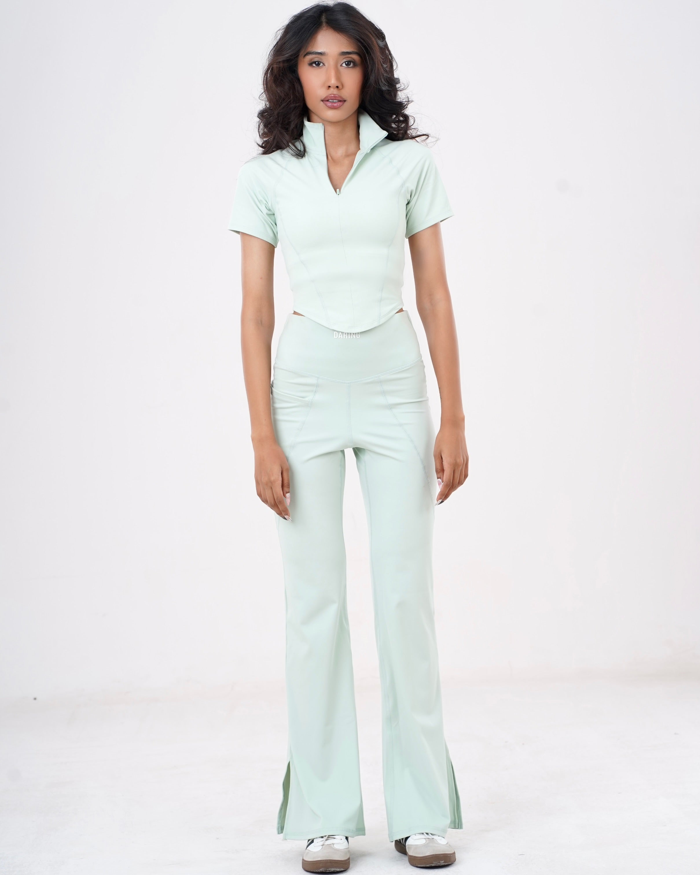 AURA MANDARIN HALF ZIP-UP TOP